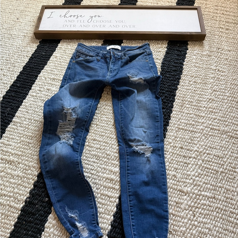 KanCan High  Rise Ankle Destroyed Ripped Skinny Jeans Size 5/26 NWOT